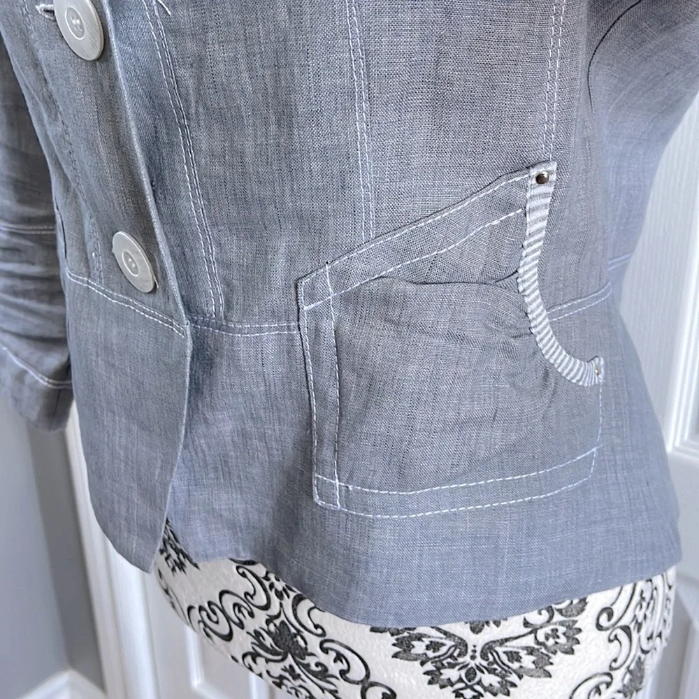 VEX Collection French Linen Jacket - Picture 4 of 10